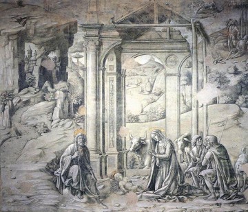 Nativité 1488 Sienese Francesco di Giorgio Peinture à l'huile